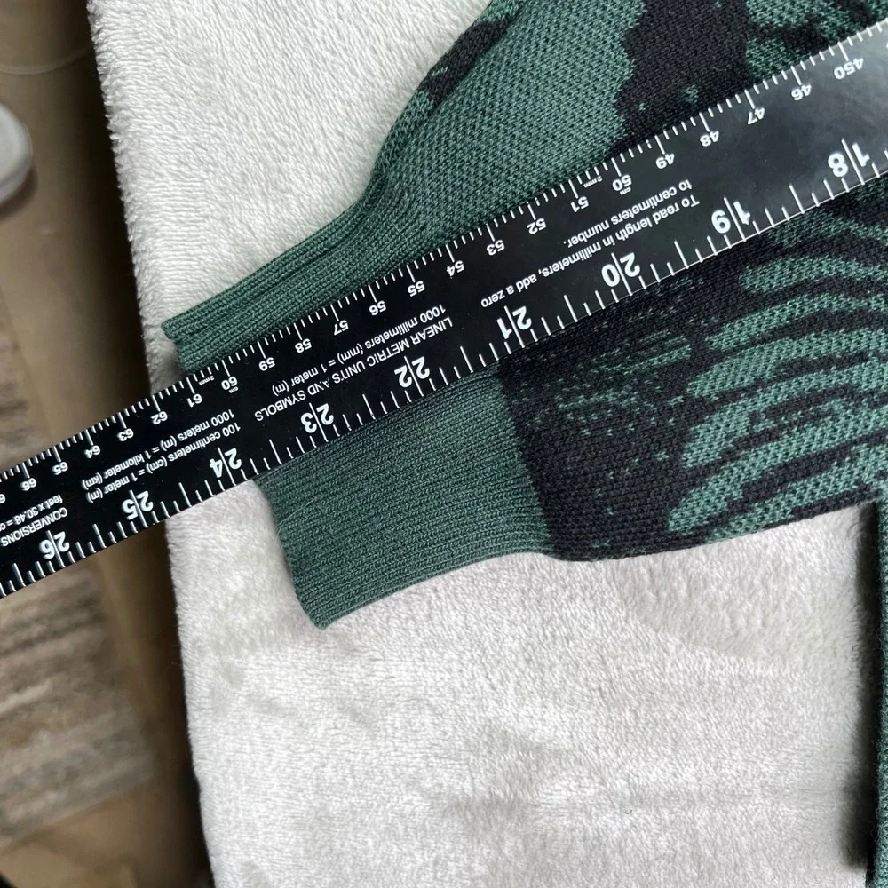 Waggle Migration Wildknit Sweater Mens 2XL Green Black Duck Graphic Crewneck‎
